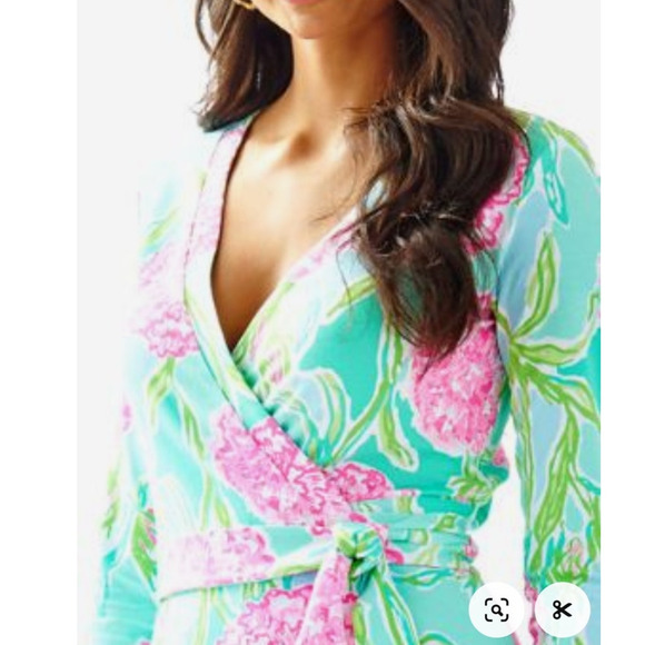 Lilly Pulitzer Sz L MERIDIAN Floral Wrap Dress - Picture 5 of 10